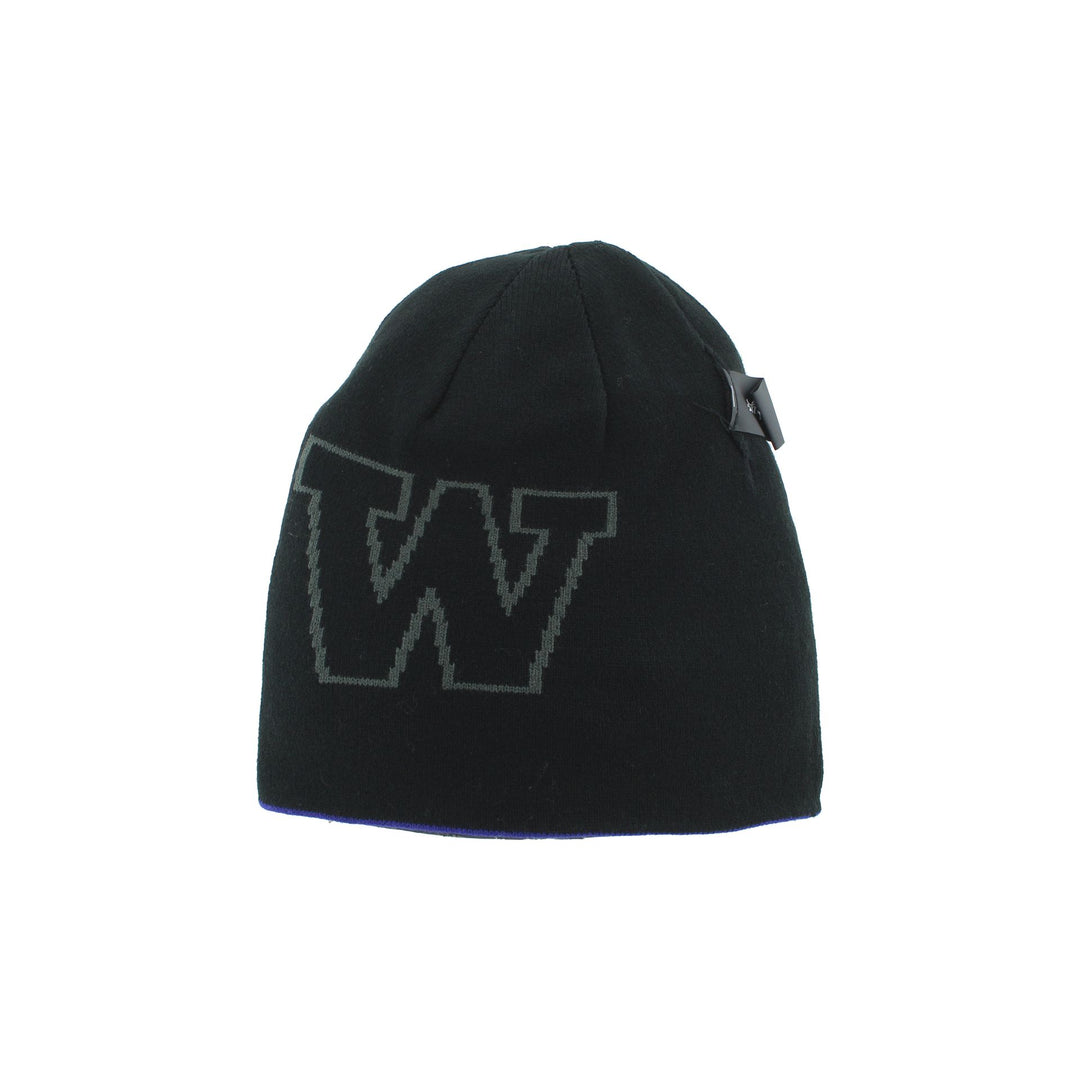 Zephyr Purple Black Big W Reversible Beanie