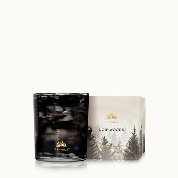 Thymes Noir Woods Aromatic Boxed Candle 6.5oz