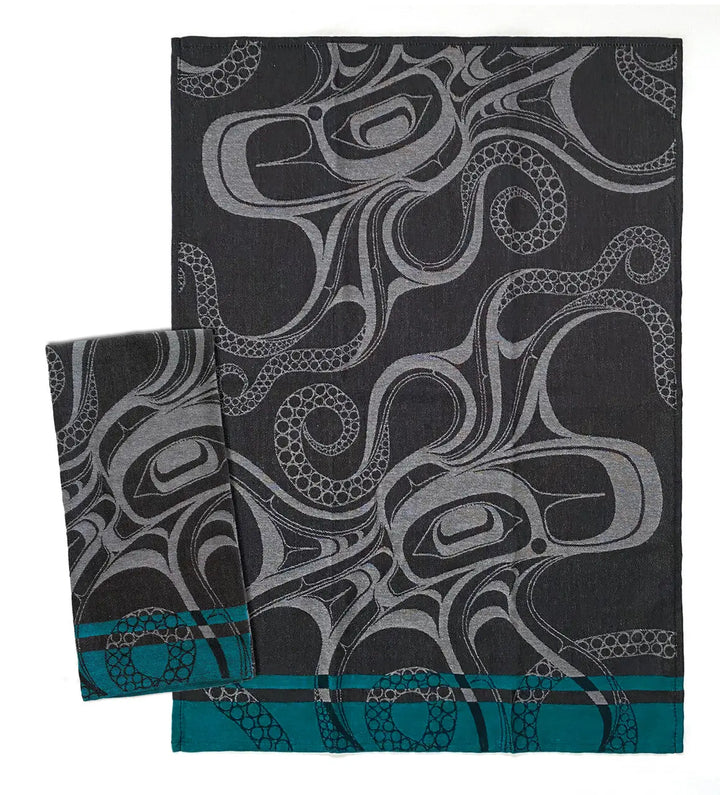Native Northwest Octopus Woven Tea Towel
