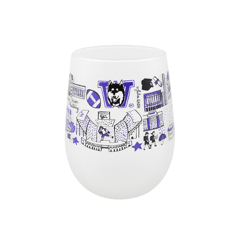Neil Julia Gash U of W Frosted Stemless Wine Glass 17oz