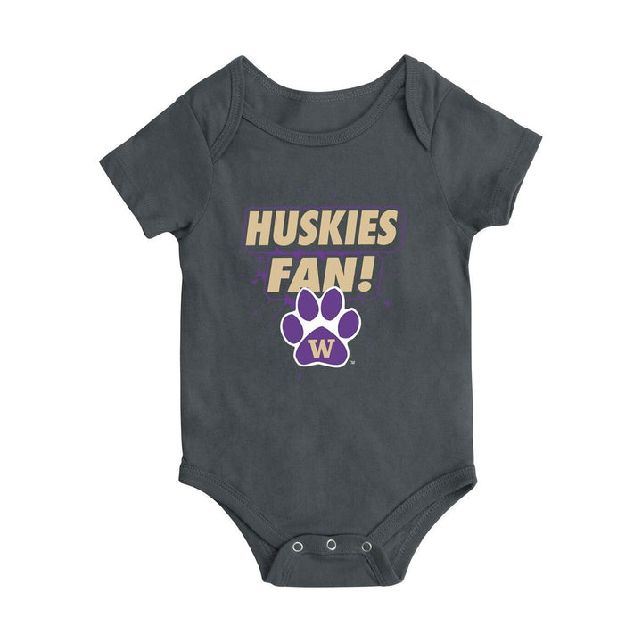 Colosseum Baby Black Huskies Fan W Paw Bodysuit