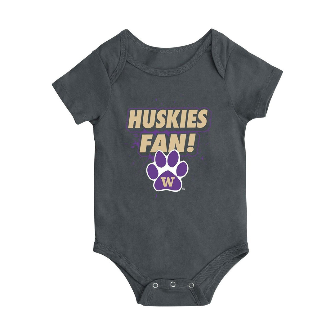 Colosseum Baby Black Huskies Fan W Paw Bodysuit