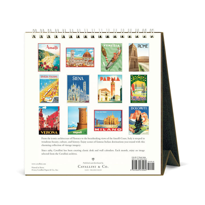 Cavallini Italia 2026 Desk Calendar