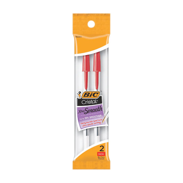 Bic Cristal Medium Point 1mm Ballpoint Pen 2 Pack#color_red