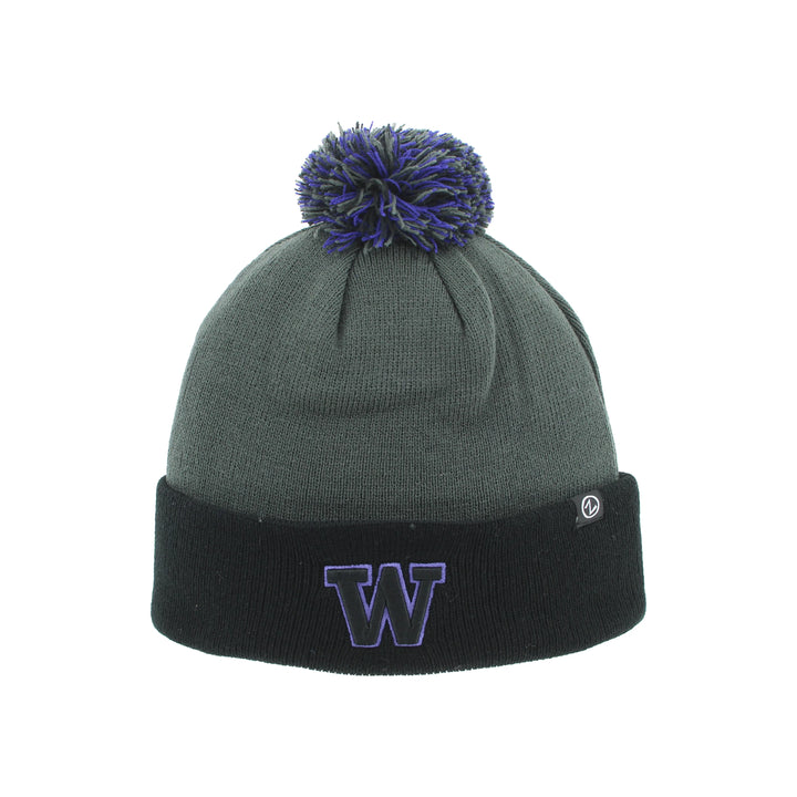 Zephyr Black Charcoal Element W Logo Pom Beanie