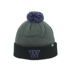 Photo of Zephyr Black Charcoal Element W Logo Pom Beanie Front.