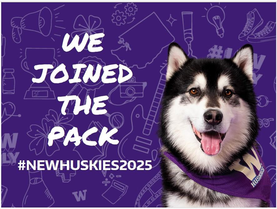 UW Family New Huskies Double-Sided Yard Sign 18" x 24"