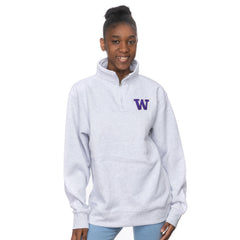 Photo of Zoozatz Unisex Embroidered W Fleece Quarter-zip.