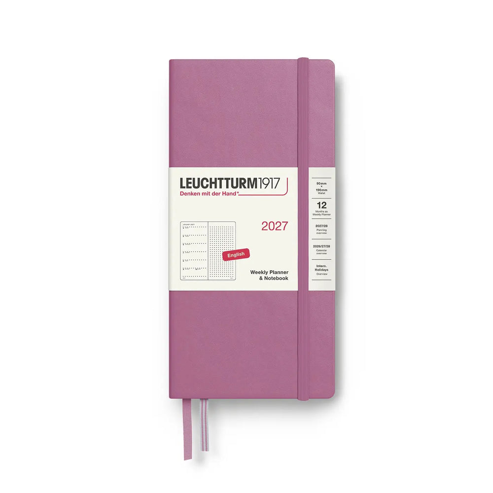Leuchtturm 2027 Weekly Wallet Planner Notebook Dusty Rose