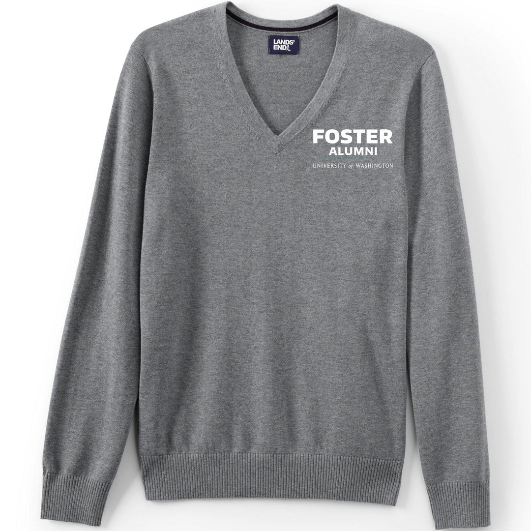 Lands' End Unisex UW Foster Alumni Cotton Modal V-neck Pullover Sweater