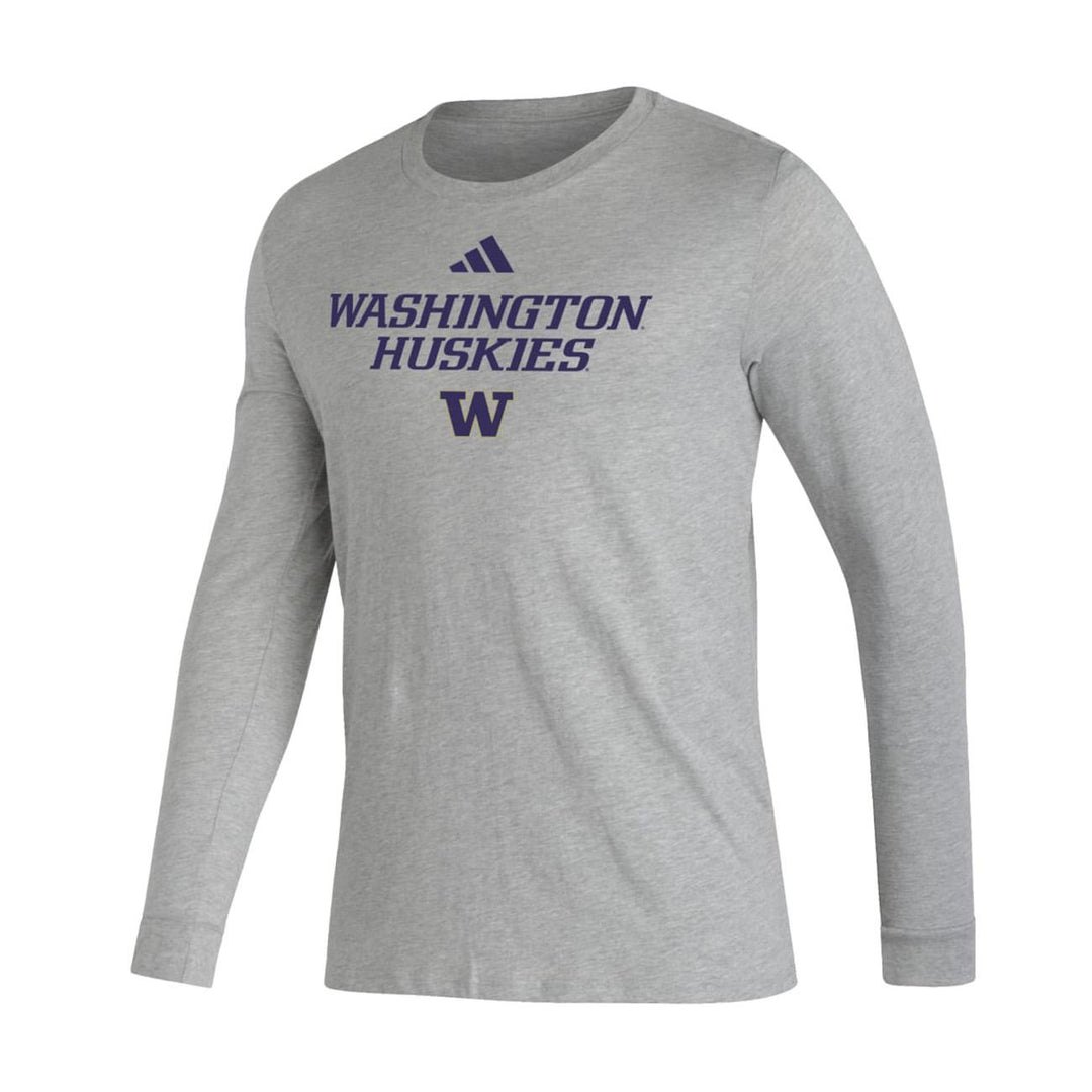 adidas Men's Washington Huskies Wordmark Fresh Long Sleeved Tee