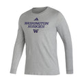 adidas Men's Washington Huskies Wordmark Fresh Long Sleeved Tee thumbnail