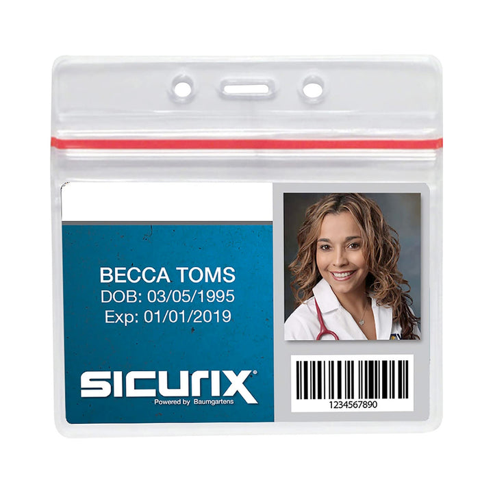 Sicurix Vinyl Horizontal Sealable ID Badge Holder