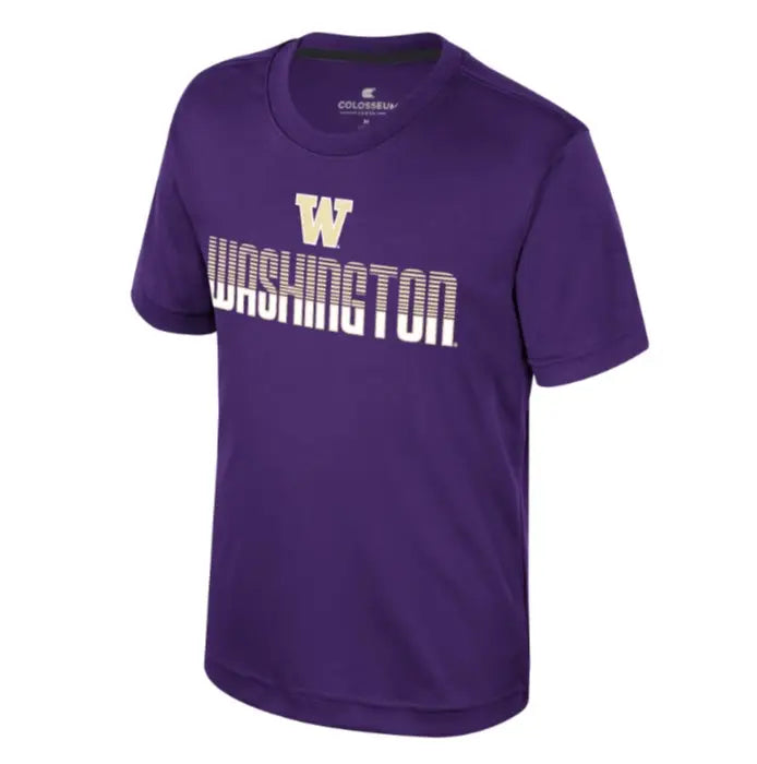Colosseum Kids' Purple W Washington Huskies Simon Poly Tee