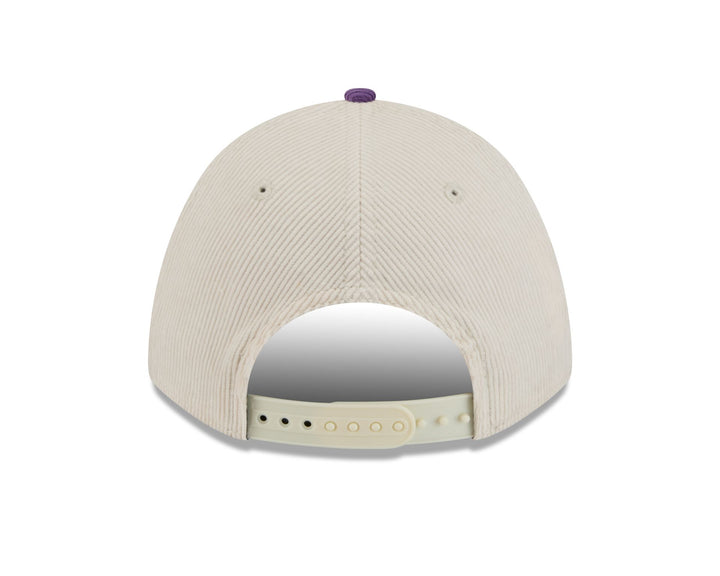 New Era Cream Purple Huskies W 9Forty A Frame SIDED Corduroy Adjustable Hat