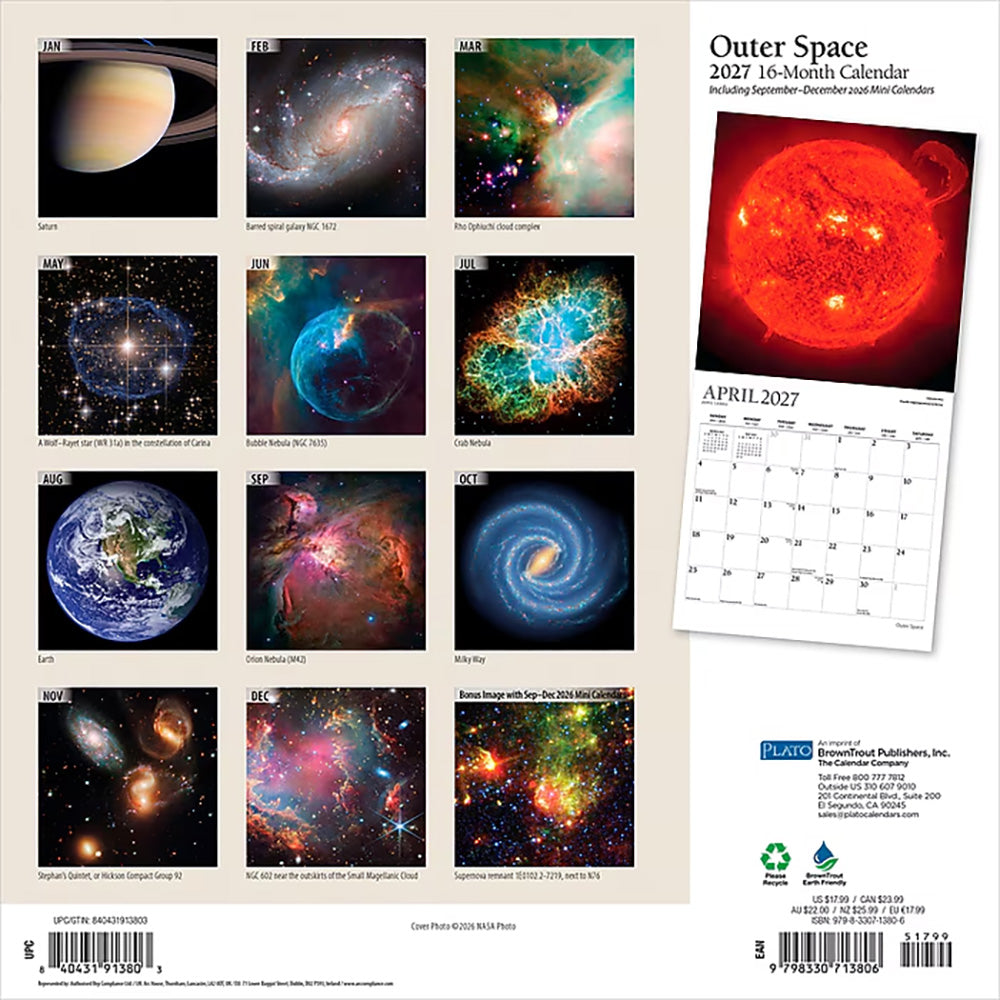2027 Outer Space Wall Calendar