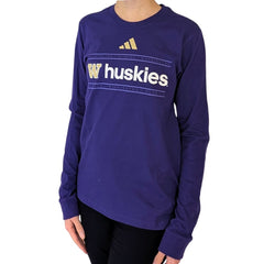 adidas Women's SS25 W Huskies Fresh Long Sleeve Tee
