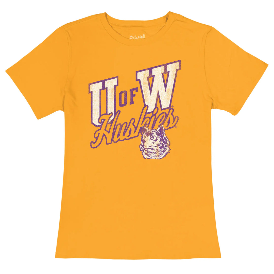 Retro Brand Women's U of W Huskies Cotton Tee