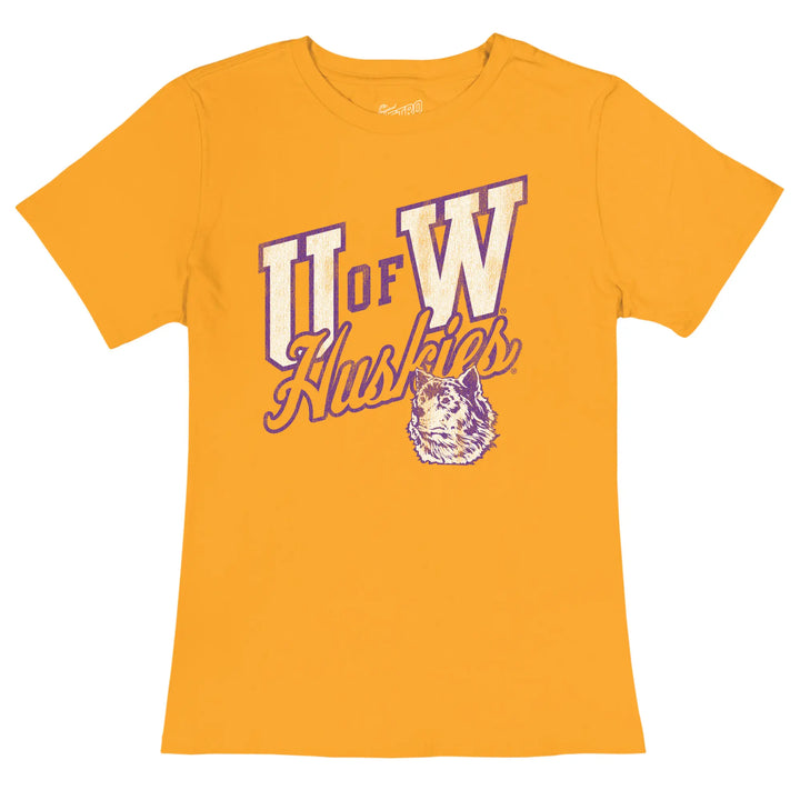 Retro Brand Women's U of W Huskies Cotton Tee