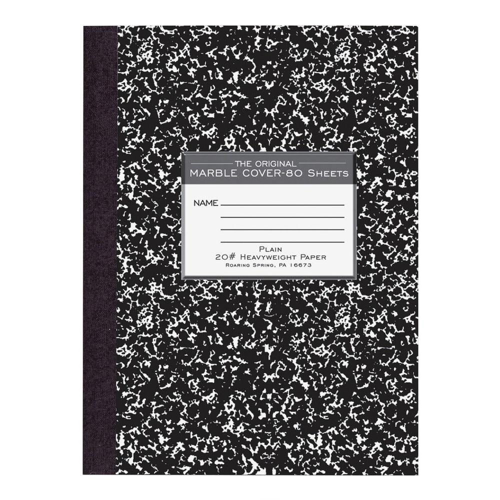 Roaring Spring Marble Plain Heavyweight Composition Notebook 160ct
