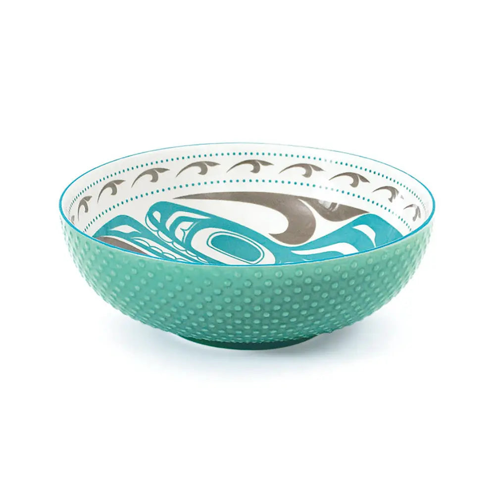 Native Northwest Killer Whale Procelain Bowl 9.5"