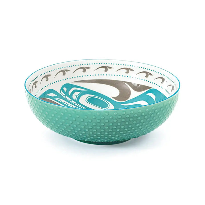Native Northwest Killer Whale Procelain Bowl 9.5"