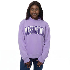 Photo of Zoozatz Women's Washington Glitter Applique Halo Mock Neck Sweatshirt.