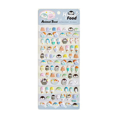 Happy & Food Penguin Food Puffy Stickers