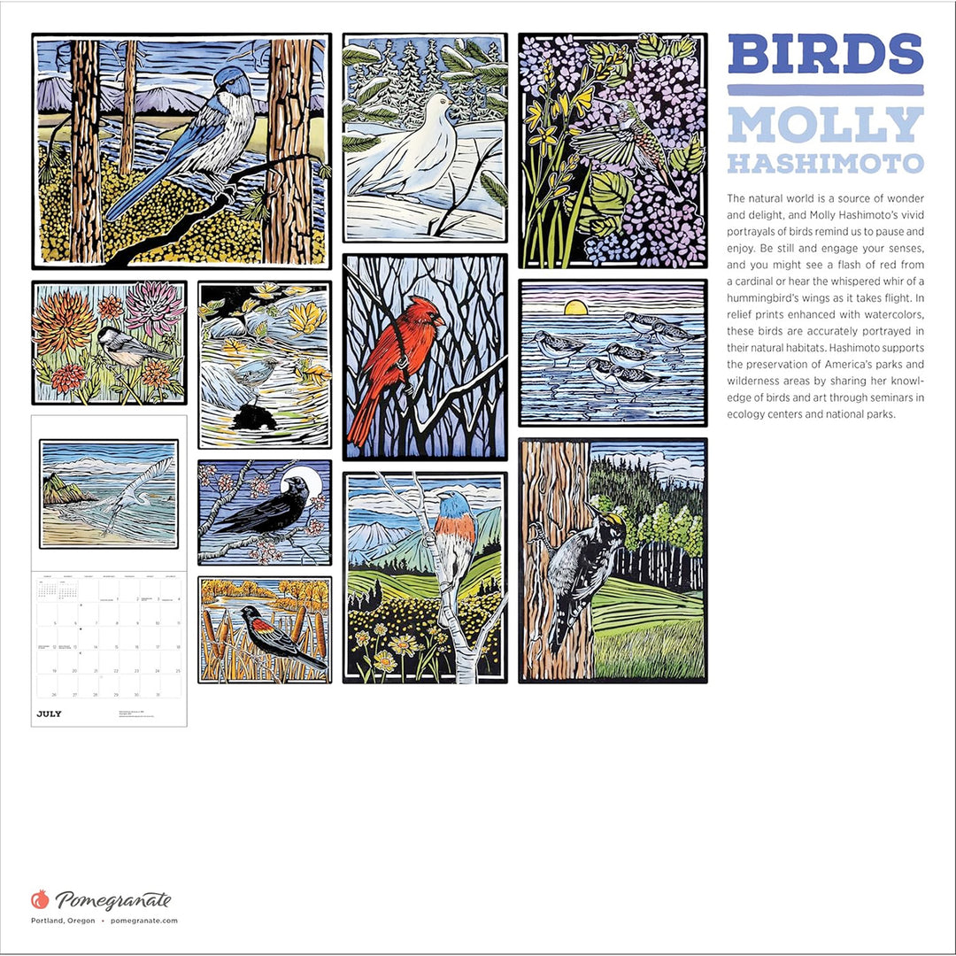Molly Hashimoto: Birds 2026 Wall Calendar