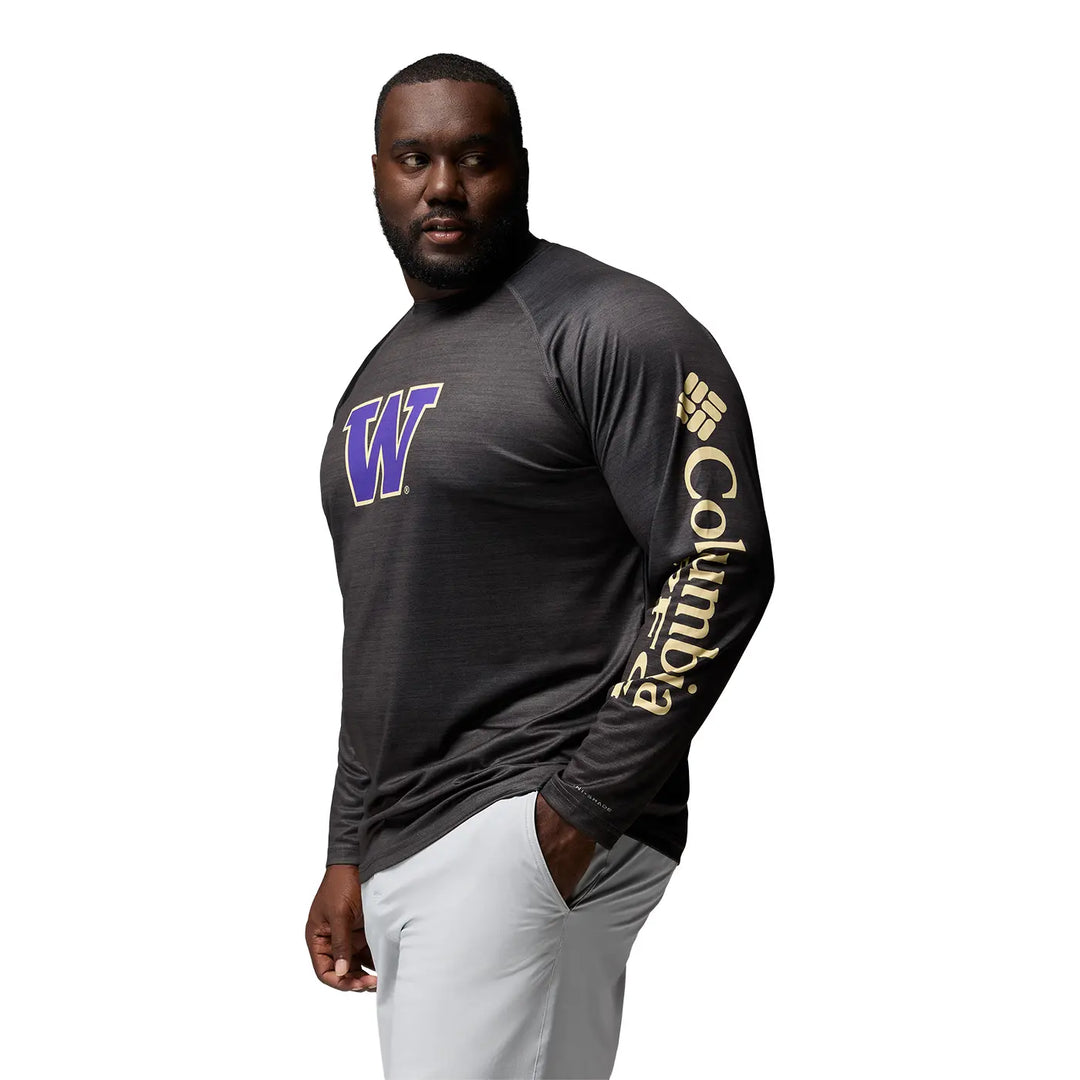 Columbia Men's Washington Huskies PFG Terminal Tackle Heather Long Sleeve Tee