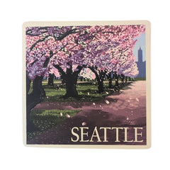 Photo of Lantern Press Seattle Campus Cherry Blossoms Coaster.