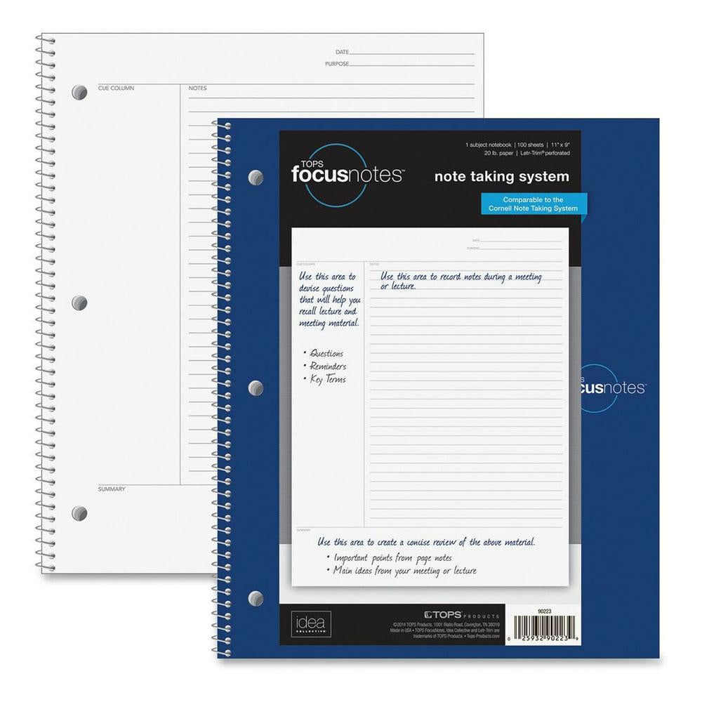 Ampad Focusnotes Cornell Ruled Spiral Notebook 100ct