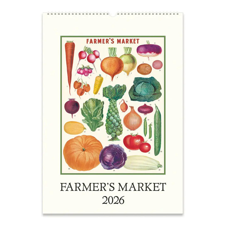 Cavallini Farmer's Market 2026 Wall Calendar