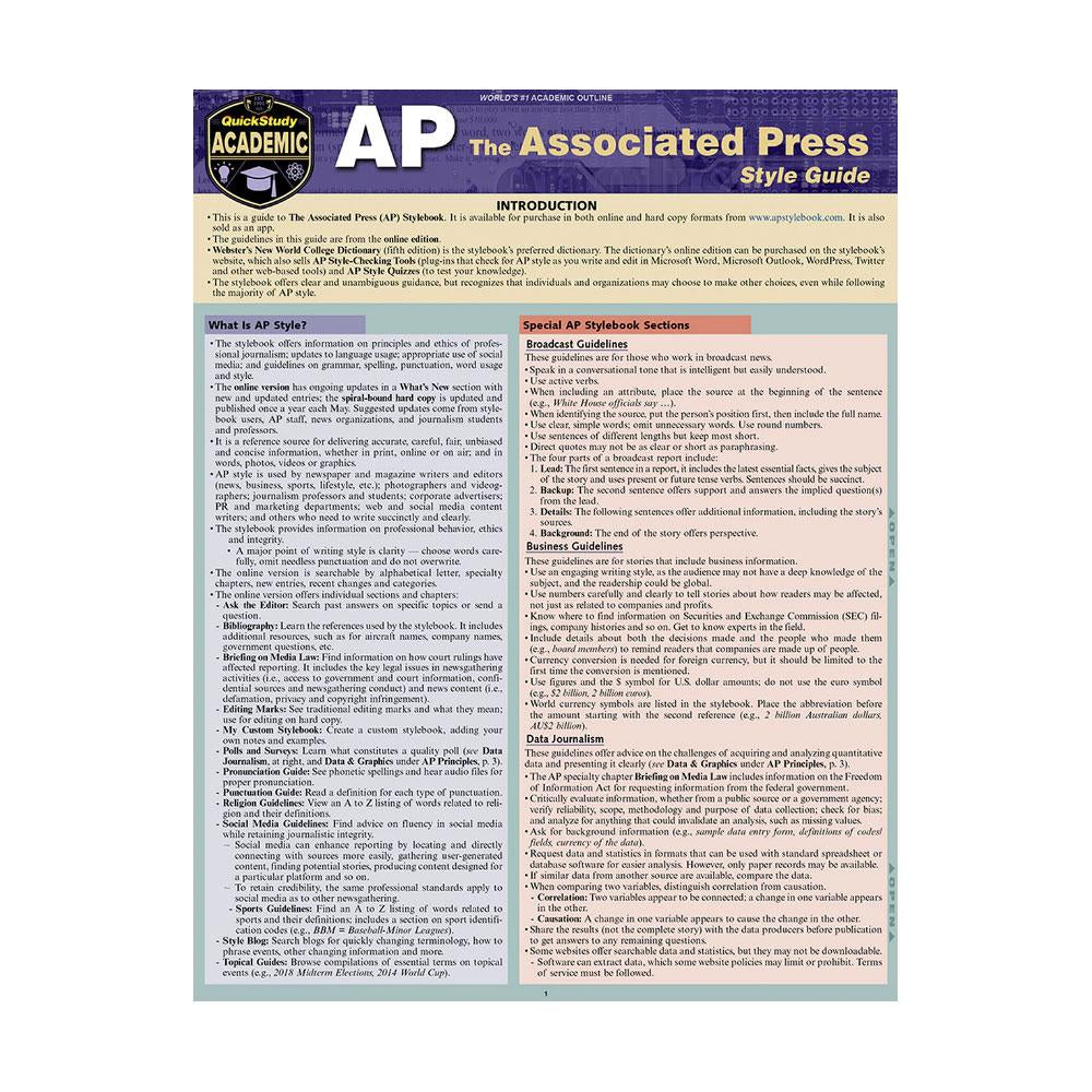 AP Associated Press Style Guide Bar Chart