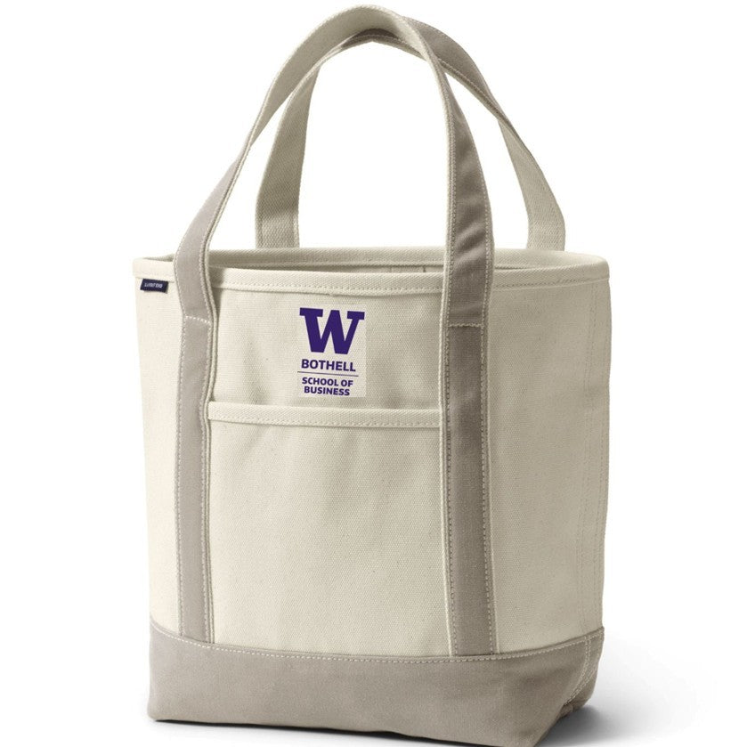 Lands' End Natural Canvas UW Bothell School of Business Open Top Tote Bag