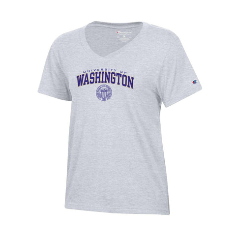 Champion Women's Washington Official Seal V-neck Tee