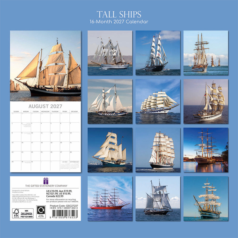 2027 Tall Ships Wall Calendar
