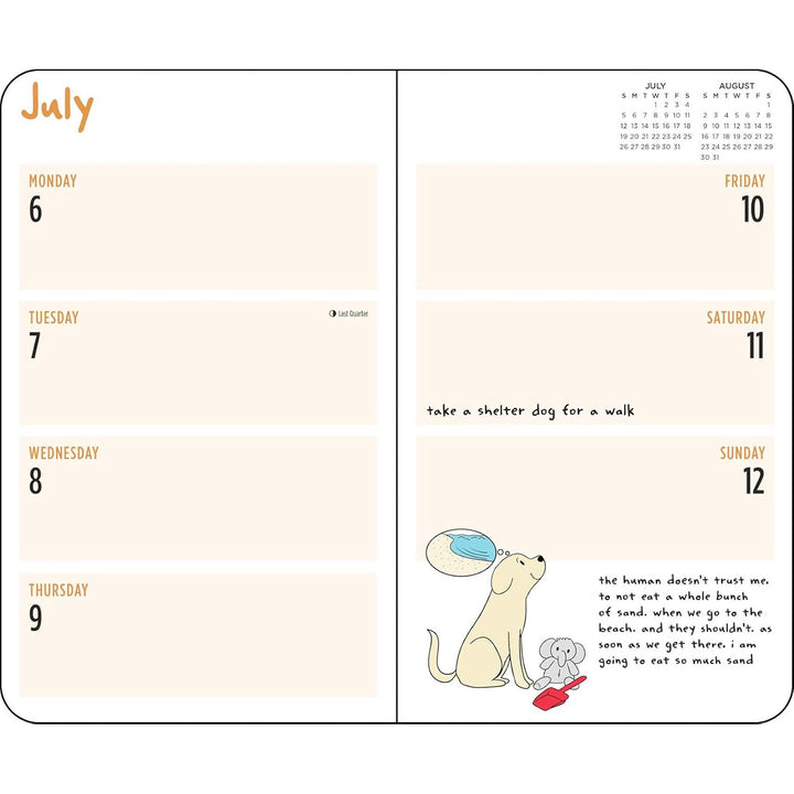 Thoughts of Dog 12-Month 2026 Weekly/Monthly Planner Calendar