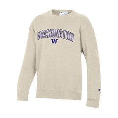 Photo of Champion Kids' Oatmeal Washington W Embroidered Crewneck.