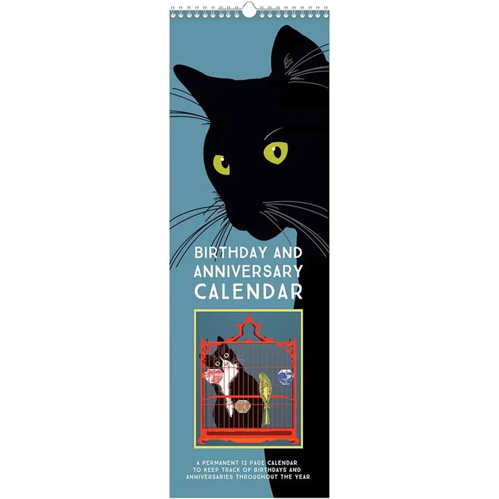 Linnea Design 2026 15" x 5" Perpetual Cat Birthday & Anniversary Calendar