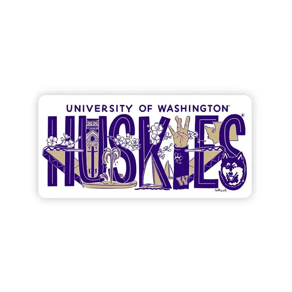 Neil Regina U of WA Huskies Wood Magnet