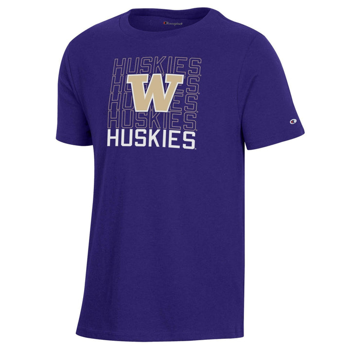 Champion Kids' Purple W Huskies Repeat Stadium Tee