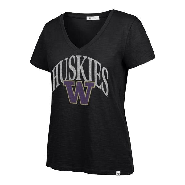 47 Brand Women's Huskies W Slub V-neck Tee