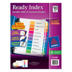 Photo of Avery Multicolor Customizable 10 Tab Binder Dividers.