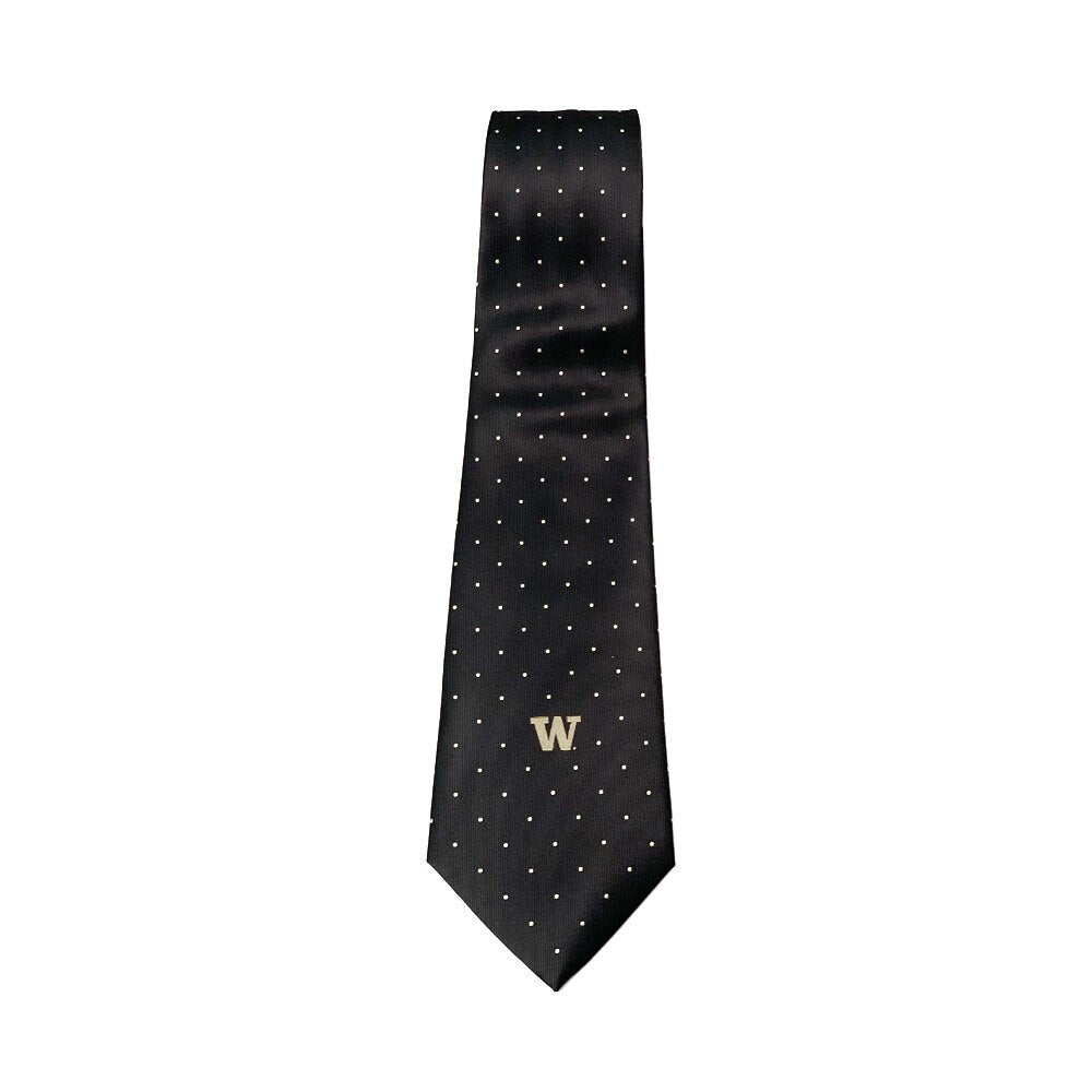 Jardine Collection Men's Black and Gold Dots W Woven Poly Tie