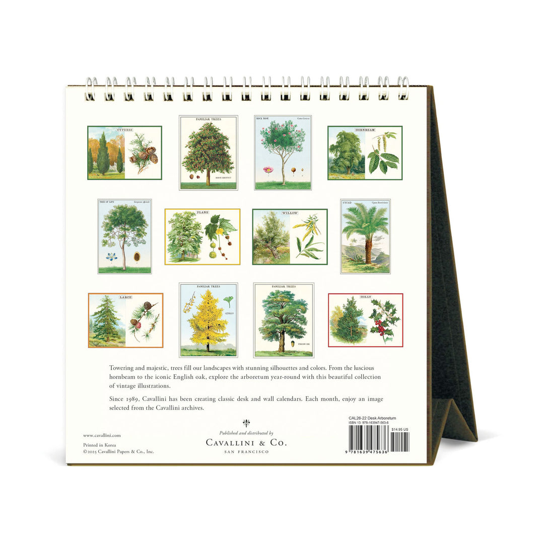 Cavallini Arboretum 2026 Desk Calendar