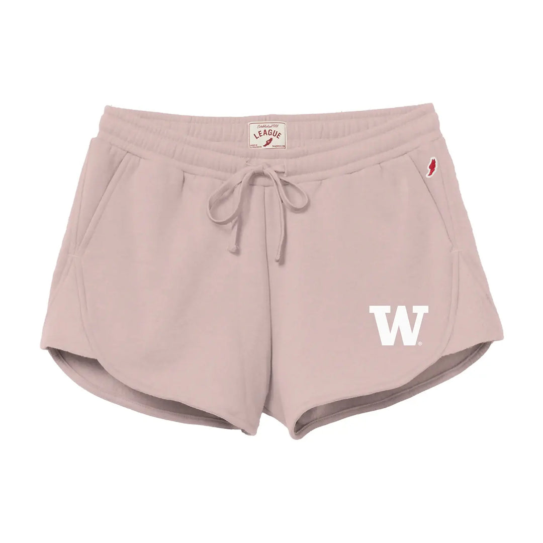 League Women's Washington Huskies W Logo Reverse Fleece Shorts
