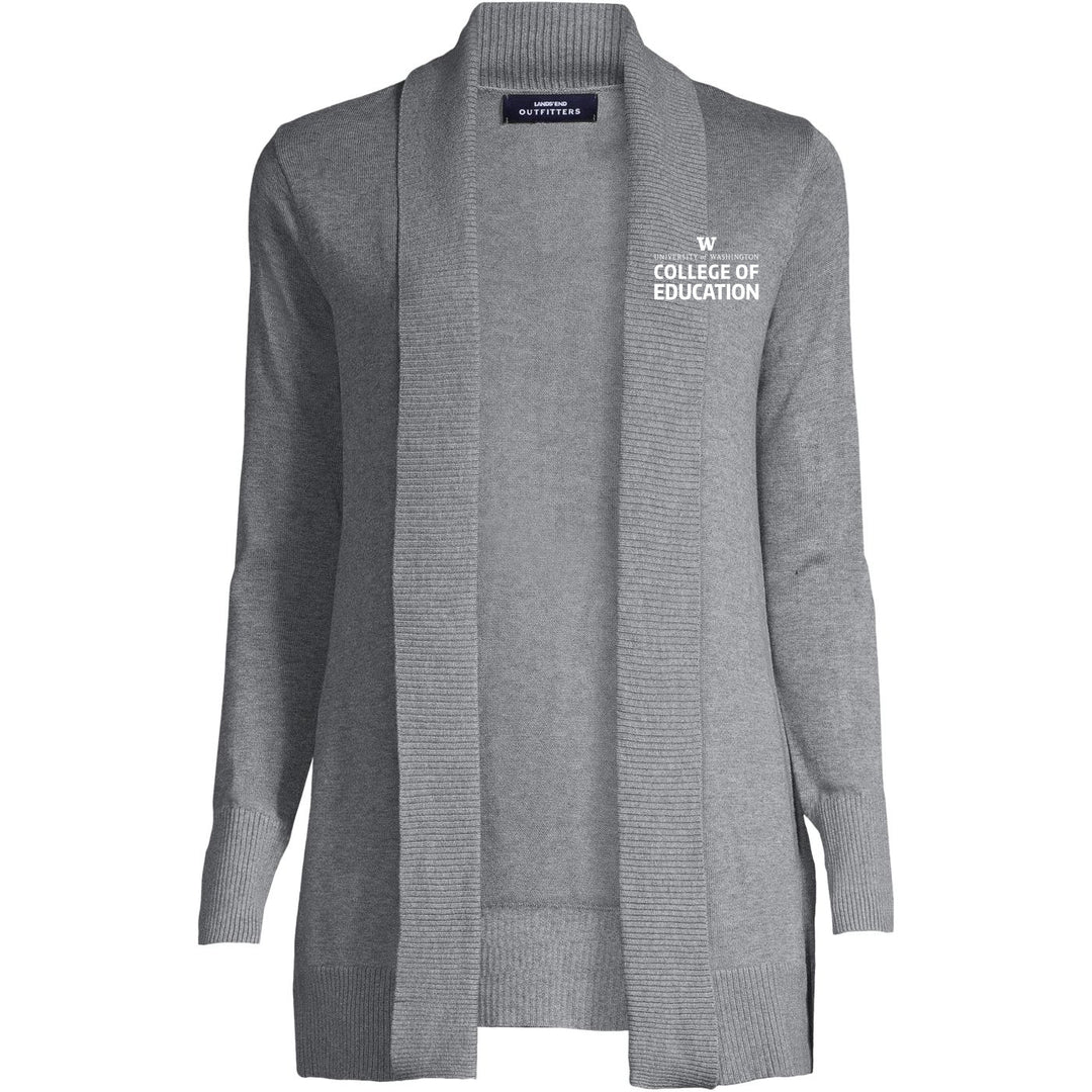 Lands' End Women's UW College of Education Cotton Modal Shawl Collar Cardigan Sweater