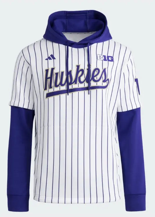 adidas Kids' White Huskies Jersey Hoodie
