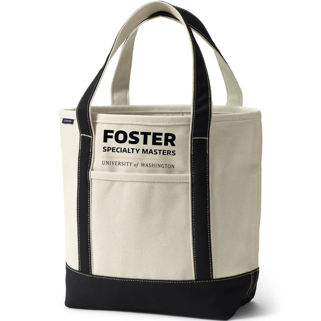 Lands' End Natural Canvas UW Foster Specialty Masters Open Top Tote Bag